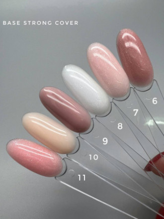 BLOOM   Base Strong COVER   #08   30мл (бутылка)   База камуфлирующая жесткая с шиммером молочная