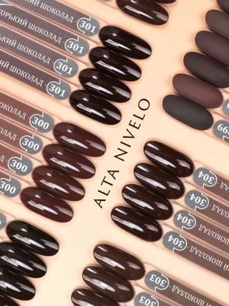 ALTA NIVELO   НАБОР   #299-304 ГОРЬКИЙ ШОКОЛАД   6*10мл   Гель-лаки   [67]