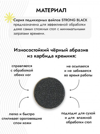 ALGEBRA BEAUTY   STRONG BLACK   Тонкие   S (15мм)   #240   (50шт)   Сменные файлы  для педикюрного диска без подложки